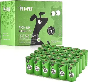 Pet Poop Bags For Dogs, Green 540 Counts Unscented Dog Poop Bag Rolls, Dog Bags For Poop