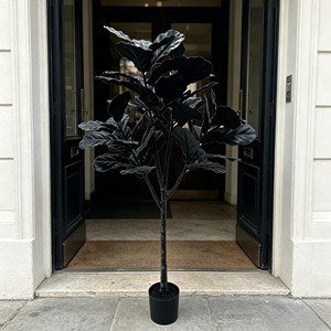 <b>Artificial</b> Floor <b>Tree</b> with Black Piano Leaves High Simulation Plastic Plant for <b>Indoor</b> Decor - Product Image 4