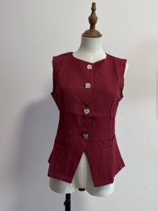Nouveau <span class=keywords><strong>Gilet</strong></span> Sans Manches Col Rond pour Femme, Tendance et Élégant, Taille Cintrée, Couleur Unie, Veste Chic – Meilleure Vente - Product Image 5