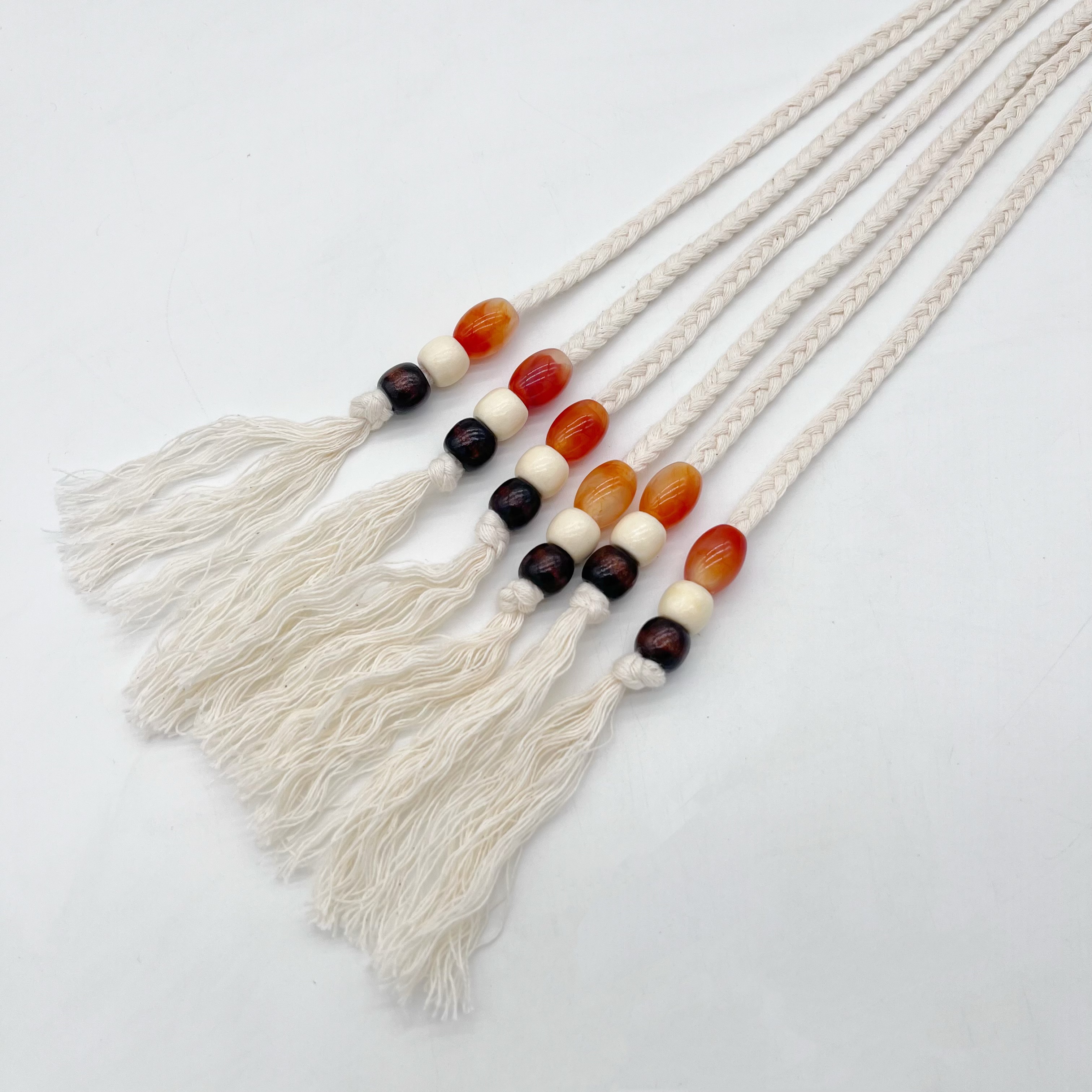 Sofine New Arrival Casual Retro Multi-match Cotton Drawcord with Tassel Agate Beaded Drawcord
