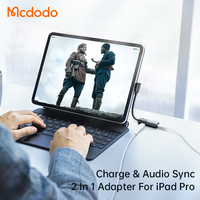 Mcdodo Adaptateur audio 2 en 1 Type C vers DC3.5mm Jack Type C 60W PD avec microphone Contrôle filaire Type C Chargeur Adaptateur pour iPad Pro