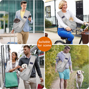Süper yumuşak kedi köpek taşıyıcı tek kollu çanta nefes örgü seyahat güvenli Pet kedi köpek taşıyıcı omuzdan askili çanta - Product Image 5