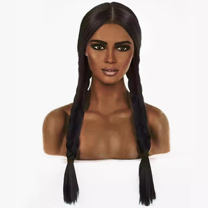 Two Braid Lace Synthetic <b>Wig</b> for <b>Black</b> Women Braided <b>Wig</b> Glueless Box Braids <b>Wig</b> Fiber Synthetic Hair - Product Image 1