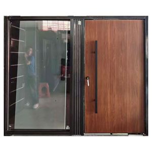 Portes pivotantes principales en acier et aluminium noir pour l'<span class=keywords><strong>entrée</strong></span> extérieure de la maison, modèle économique pour la sécurité de la maison - Product Image 4