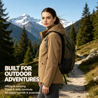 Veste softshell unisexe à fermeture éclair, fine, imperméable, coupe-vent, respirante, à capuche, pour la randonnée hivernale et le camping