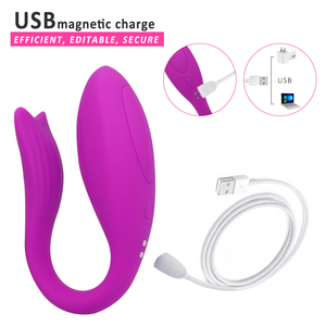 Schöne Meerjungfrau geformte USB magnetische wiederauf ladbare elektrische Fernbedienung <span class=keywords><strong>Vibrator</strong></span> Sexspielzeug für Frauen und Männer - Product Image 3