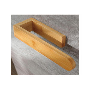 Porte-serviettes en <span class=keywords><strong>bambou</strong></span> auto-adhésif, porte-serviettes en bois naturel décoratif pour salle de bain - Product Image 4