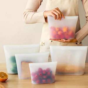 Bolsas de silicona para sellar alimentos en el refrigerador, de grado alimenticio, 500ml, 1000ml, 1500ml, 2000ml, con cierre de cremallera, bolsa de almacenamiento para cocina - Product Image 5