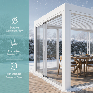 Pergola motorisée intelligente en aluminium, <span class=keywords><strong>abri</strong></span> extérieur imperméable pour étendre l'espace extérieur existant de la maison - Product Image 2