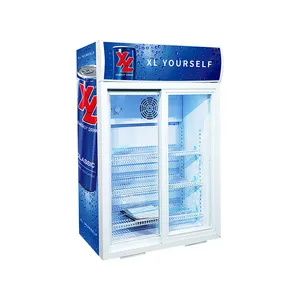 Meisda SC105L réfrigérateur Commercial à deux portes coulissantes en verre, vitrine de refroidisseur d'affichage de lait