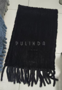 New Design Wholesale Big Size Winter Women Knitted Mink Fur <strong>Shawl</strong> with Pockets Different Colors <strong>Black</strong> Mink <strong>Shawl</strong> Wrap Fur Hat - Product Image 2