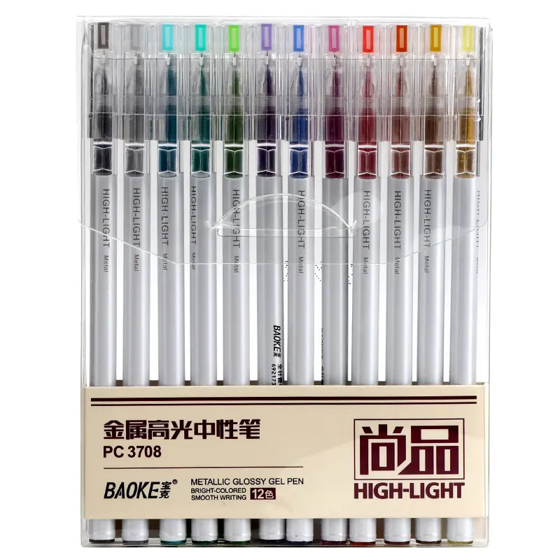 12 шт./набор, разноцветные гелевые ручки для студентов, 0,6 мм