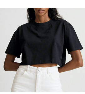 Camiseta Corta de Verano al por Mayor para Chicas Jóvenes, Informal, de Algodón de <span class=keywords><strong>Alta</strong></span> Calidad, con Estampado Personalizado a la <span class=keywords><strong>Moda</strong></span>, para Mujer - Product Image 3