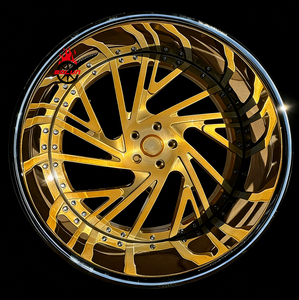 Roues forgées en deux parties très vendues 20 22 24 26, polies ou chromées, rayons dorés, roue de camion pour Impala SS Cutlass <span class=keywords><strong>Vert</strong></span> - Product Image 2