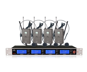 Professional Dynamic <b>Microphone</b> System for Karaoke 4 <b>Wireless</b> UHF Handheld Collar Microfon - Product Image 5