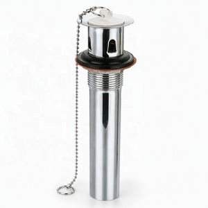Nouveauté - Corps <span class=keywords><strong>en</strong></span> acier inoxydable robuste chromé P.O. Bouchon de vidange pour lavabo 1-1/4'' 6'' avec chaîne à billes - Product Image 2