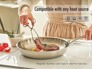 Thép không gỉ Frying Pan & saute Pan cảm ứng tương thích chịu nhiệt lò an toàn đồ nấu nướng với dễ dàng làm sạch - Product Image 5