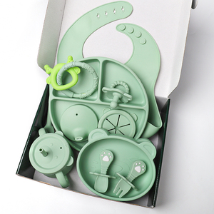 2025 silicon yếm bán chạy bé nguồn cung cấp Silicone bé ăn đặt trẻ sơ sinh Đặt món quà bé Tấm đặt - Product Image 3