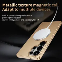 Coque de protection fine pour téléphone Samsung S24 S25 Ultra S25 S23 Plus, compatible avec la charge sans fil, couleur unie
