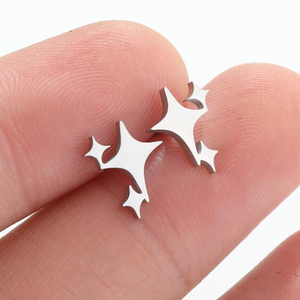 Rushed Sparkling Golden Starburst Stainless Steel <strong>Earrings</strong> for Women Girls - Product Image 4