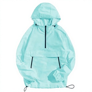 Chaqueta Cortavientos Personalizada al por Mayor 2026 para Hombre, Talla Grande, con Media Cremallera, Cómoda para Actividades al Aire Libre, Impermeable, con Capucha - Product Image 5