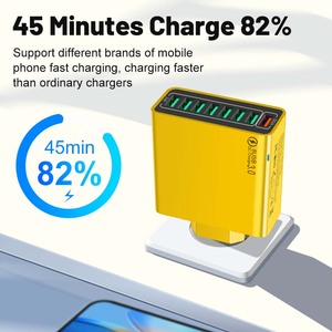 OEM Logo caricatore <span class=keywords><strong>portatile</strong></span> Multi-porte 8 USB QC3.0 adattatore universale da viaggio per <span class=keywords><strong>Smartphone</strong></span> US/EU/KR/UK Plug USB caricatore da parete - Product Image 2
