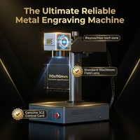 Machine de gravure sur métal ultime et fiable, marqueur laser à fibre mini Raycus Max Tech Core, objectif standard 110x110mm, authentique JCZ