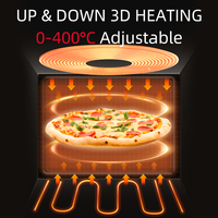 Four à pizza électrique à 1 niveau 3200W en acier inoxydable 3D même chauffage pour usage domestique et restaurant