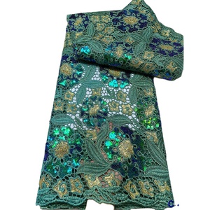 Occhiello quadrato in maglia di poliestere/Nylon metallizzato organico in maglia Lisami di lusso blu/viola con paillettes maglia Tulle ricamo sera - Product Image 1