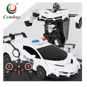 <span class=keywords><strong>Voiture</strong></span> télécommandée de transformation robot de <span class=keywords><strong>police</strong></span> blanche <span class=keywords><strong>jouet</strong></span> lumineux à l'échelle 1/16 - Product Image 1
