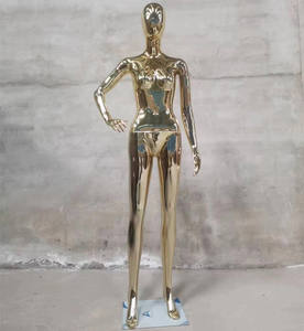 Maniquí cromado electrochapado de plástico dorado y plateado brillante, muñeca para adultos, maniquíes femeninos de cuerpo completo, maniquíes dorados para hombres y mujeres - Product Image 3