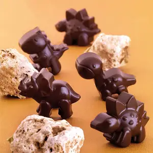 Molde de silicone em forma de dinossauro, 8 ferramentas para fazer chocolate, sabonete, molde