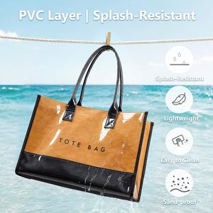 <strong>KALIDI</strong> PVC Solid Pattern Tote <strong>Bag</strong> for Women Large Work Handbag Jelly Purse Hand Wash Only - Product Image 5