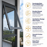 Auvent pare-soleil direct usine pour fenêtre, double vitrage trempé, étanche à la pluie, joint EPDM, conforme AS2047 CE NFRC, pour balcon