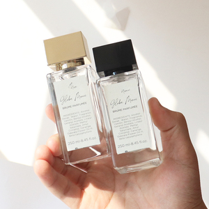 Tối Giản Thanh Lịch Cổ Phiếu Phẳng 50Ml Rỗng Chai Nước Hoa Thủy Tinh Với Nhãn Dán 100Ml Uốn Phun Parfums Chai Với Hộp Sang Trọng - Product Image 2