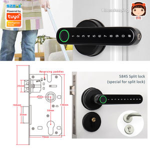 Serrure de porte intelligente MYQ Tuya, déverrouillage sans fil par empreinte digitale, mot de passe, clé mécanique pour porte en bois, bureau, hôtel - Product Image 6