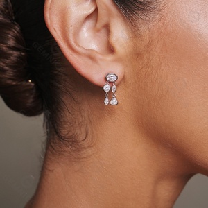 Gemnel African Style 925 <strong>Silver</strong> with 18K Gold Accents Stylish Jewelry <strong>Dangling</strong> Stud <strong>Earrings</strong> - Product Image 3