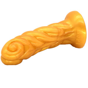 Faak 2020 Nieuwe Gouden Dildo Siliconen Schapen Hoorn Vorm Gebogen Anaal Plug Met Zuignap G-Spot Stimuleren <span class=keywords><strong>Sex</strong></span> speelgoed Voor Vrouwen - Product Image 2