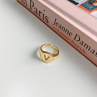 VIANRLA Gold Anfangs ringe 925 Sterling Silber Pflaster cz V Anfangs ring verstellbarer Siegelring Gold