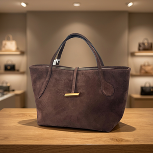 Bolso de Mano de Cuero Genuino de Lujo para Mujer, con Cierre, Diseño Ecológico, Duradero, Impermeable, Gran Capacidad, Bandolera - Product Image 1