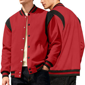 Veste de baseball Papastar pour homme, beige et noir contrasté, coupe-vent, doublure polaire, vêtement d'extérieur décontracté, taille M - Product Image 2