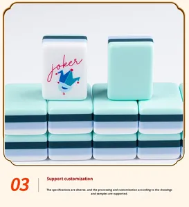 Tuiles de Mahjong étrangères <span class=keywords><strong>Ocean</strong></span> Breeze au bout des doigts, ensemble de Mahjong américain en acrylique minimaliste Azure à 4 couches - Product Image 6