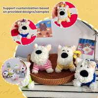 Porte-clés créatif en peluche West Highland Terrier, petit cadeau, accessoire anti-stress, breloque de sac, motif chien