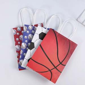 Bolsas de Regalo de Papel KM con Diseño de Fútbol, Bolsas de Regalo con Estampado de Fútbol para Niños, Celebración de Juegos, Decoración de Fiestas Deportivas - Product Image 1