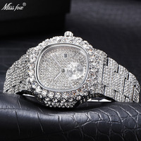 Montres pour hommes uniques Hiphop, montre-bracelet à quartz, or, automatique, date, acier, montre de luxe avec diamants pour hommes