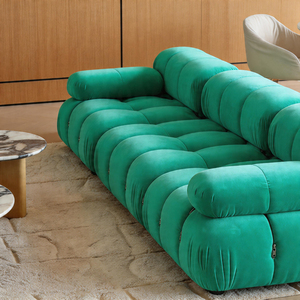 Canapé modulaire en tissu vert émeraude moderne VB, structure en bois massif, coussins en mousse haute densité, luxe contemporain - Product Image 2
