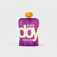 Spuitzak verpakking voor dranken, sappen, dranken, op maat bedrukt fruitpuree, spuitmond Doypack