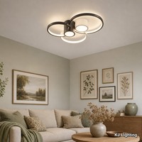 Plafonnier LED moderne avec design à anneaux superposés pour chambre à coucher, salon, salle à manger, hôtel, appartement