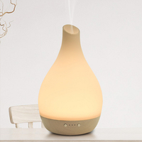 Diffuseur d'huile essentielle ultrasonique d'air en bois grain de bois et humidificateur d'arôme de nébulisation d'arôme d'aromathérapie en verre