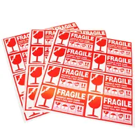 Waterdichte Aangepaste Zelfklevende Thermische Transfer Waarschuwing Stickers Zending Label A4 Fragiele Labels Vel